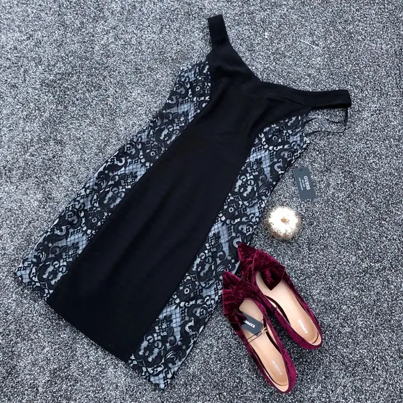 Guess black lace dress