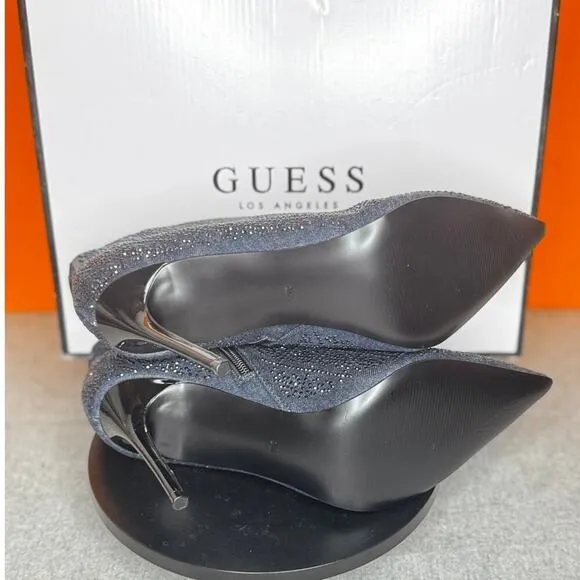 Guess Fazzie 2 Heel Bootie Ombre Black Blue Sparkle Size 9 M