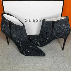 Guess Fazzie 2 Heel Bootie Ombre Black Blue Sparkle Size 9 M