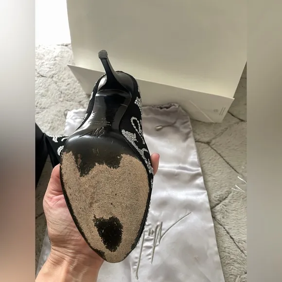 G.Z. Jane Velour Pumps with Crystals