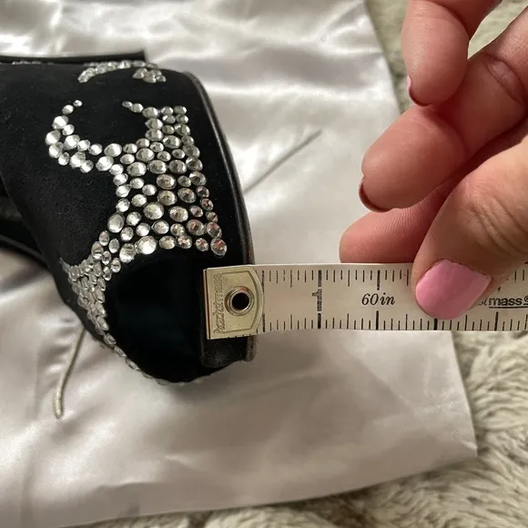 G.Z. Jane Velour Pumps with Crystals