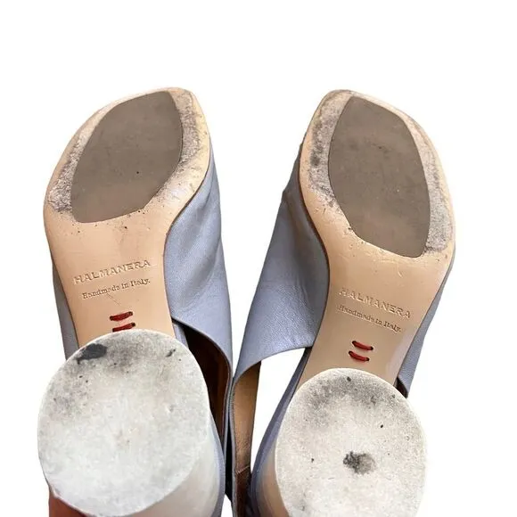HALMANERA SLINGBACK SHOES LIGHT GREY LEATHER 39
