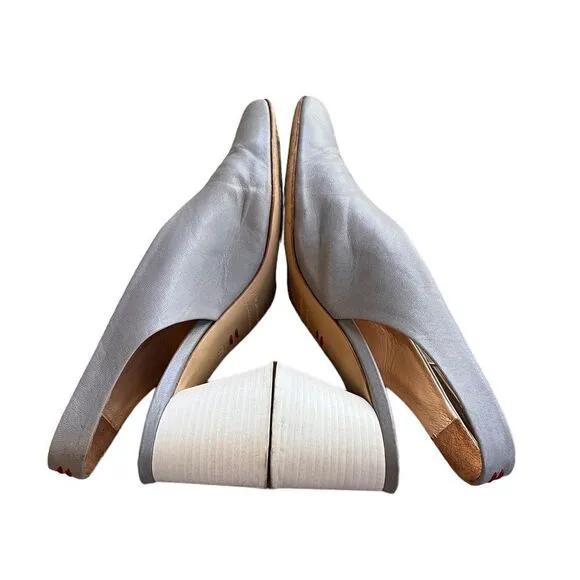 HALMANERA SLINGBACK SHOES LIGHT GREY LEATHER 39