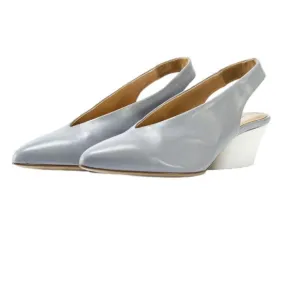 HALMANERA SLINGBACK SHOES LIGHT GREY LEATHER 39