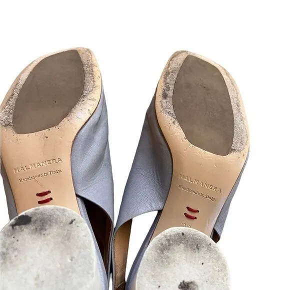 HALMANERA SLINGBACK SHOES LIGHT GREY LEATHER 39