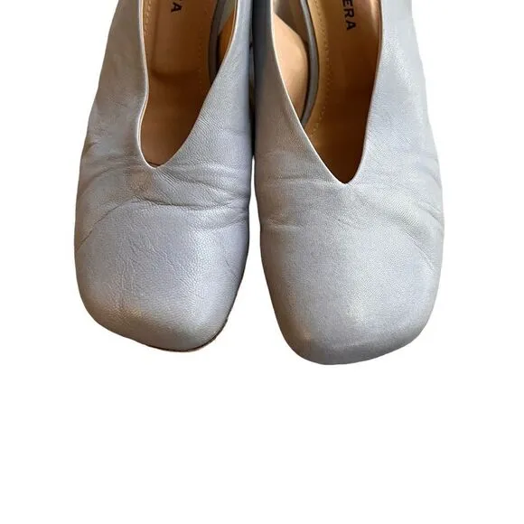 HALMANERA SLINGBACK SHOES LIGHT GREY LEATHER 39