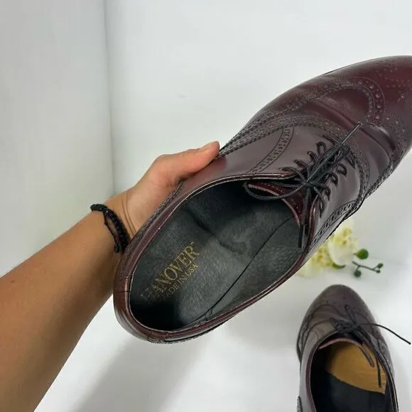 Hanover Mens Wingtip Dress Shoes size 11 Burgundy