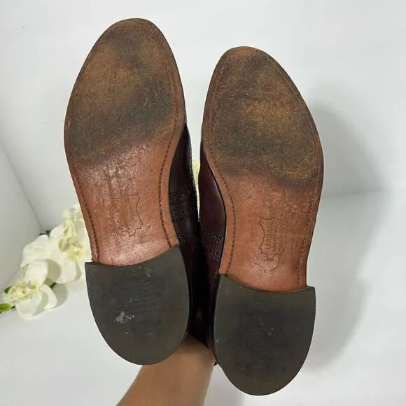 Hanover Mens Wingtip Dress Shoes size 11 Burgundy