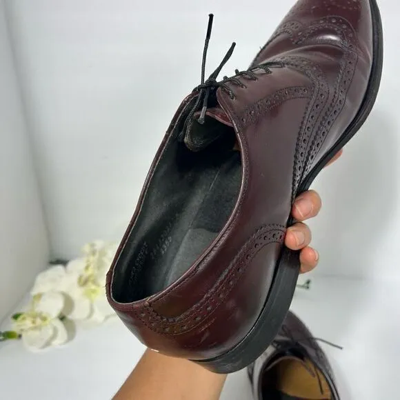 Hanover Mens Wingtip Dress Shoes size 11 Burgundy