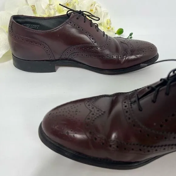 Hanover Mens Wingtip Dress Shoes size 11 Burgundy