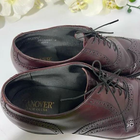 Hanover Mens Wingtip Dress Shoes size 11 Burgundy