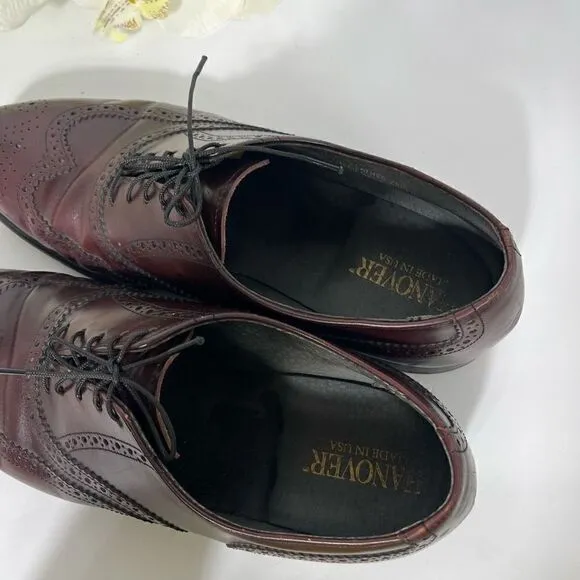 Hanover Mens Wingtip Dress Shoes size 11 Burgundy