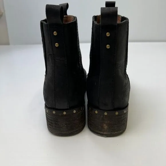 Harley Davidson Boots Women 8 Leather Chelsea Ankle Block Heel Bike Moto Cruise