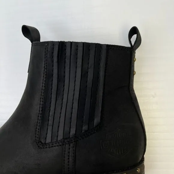 Harley Davidson Boots Women 8 Leather Chelsea Ankle Block Heel Bike Moto Cruise