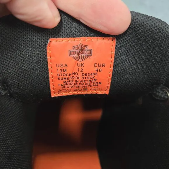 Harley Davidson Broxton Black Leather Chukka Boots Size 13