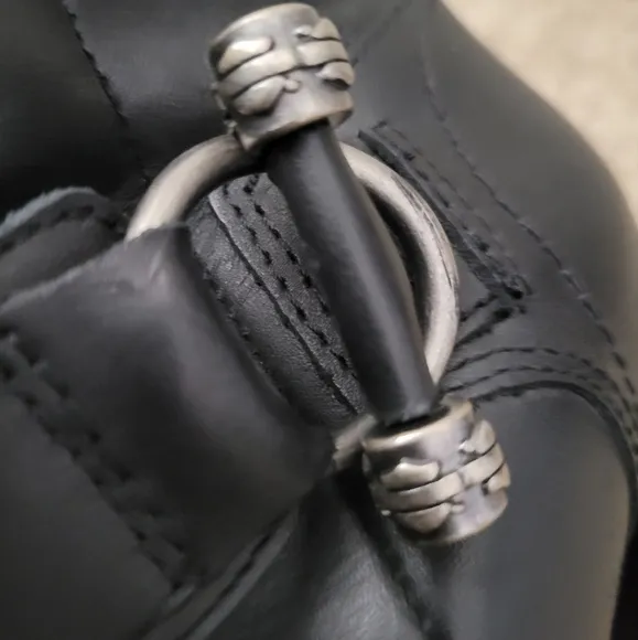 Harley-Davidson Marissa Platform Heeled Boots Full Grain Leather Boots S…