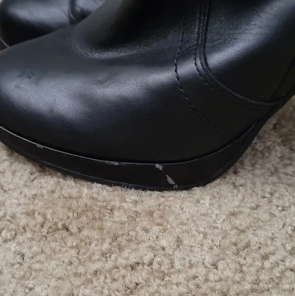 Harley-Davidson Marissa Platform Heeled Boots Full Grain Leather Boots S…