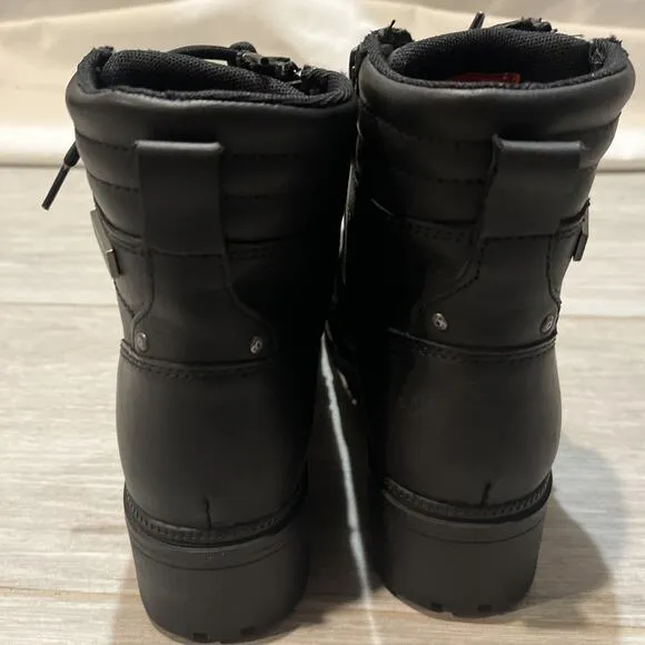 Harley Davidson Woman 9M Black Boots Inman Mills Motorcycle Boots D83877