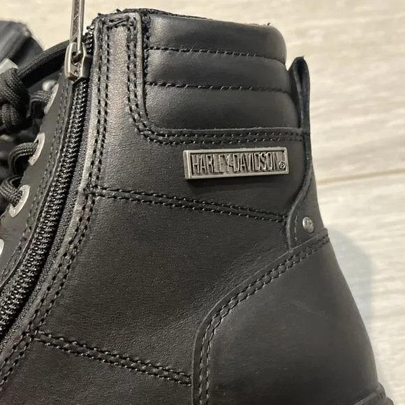 Harley Davidson Woman 9M Black Boots Inman Mills Motorcycle Boots D83877