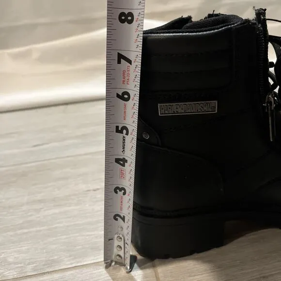 Harley Davidson Woman 9M Black Boots Inman Mills Motorcycle Boots D83877
