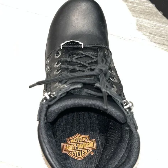 Harley Davidson Woman 9M Black Boots Inman Mills Motorcycle Boots D83877