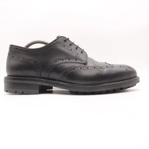 Heschung Cox Men's Size UK 10 Derby Leather Black Wingtip Dress Shoes