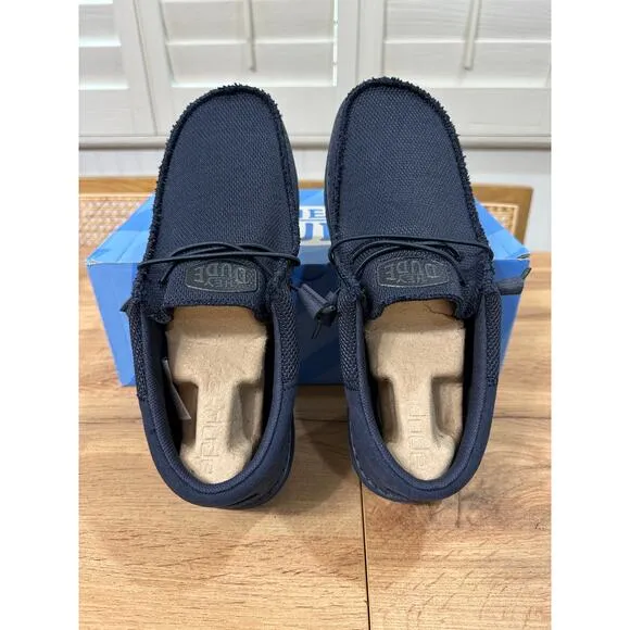 Hey Dude Wally Funk Mono Slip-On Casual Shoes Navy Blue Size 11 M 44 EU NIB