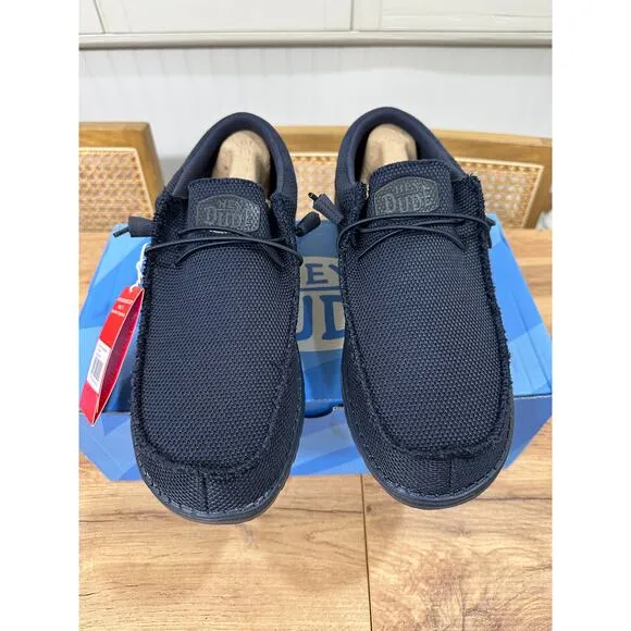 Hey Dude Wally Funk Mono Slip-On Casual Shoes Navy Blue Size 11 M 44 EU NIB