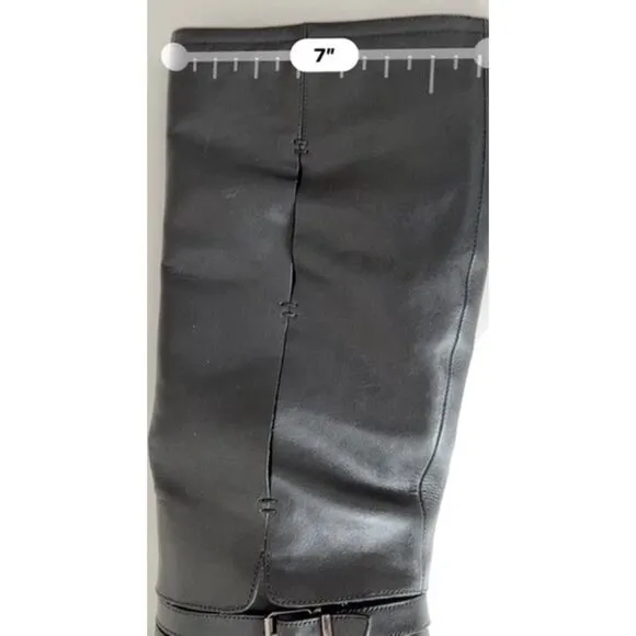 Hinge black leather boots. Size 6.5