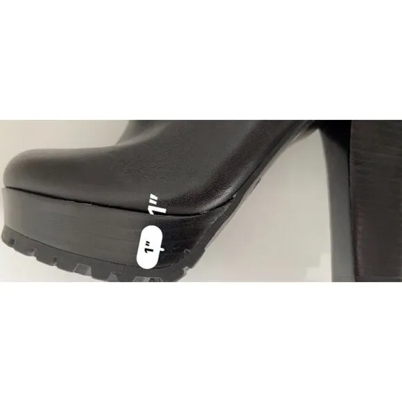 Hinge black leather boots. Size 6.5