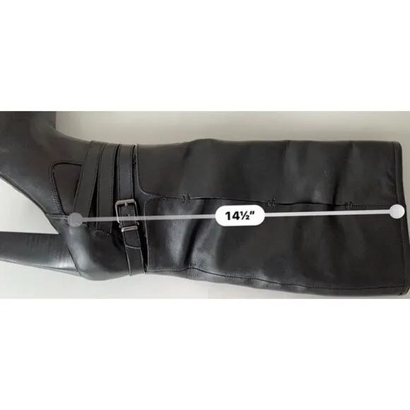 Hinge black leather boots. Size 6.5