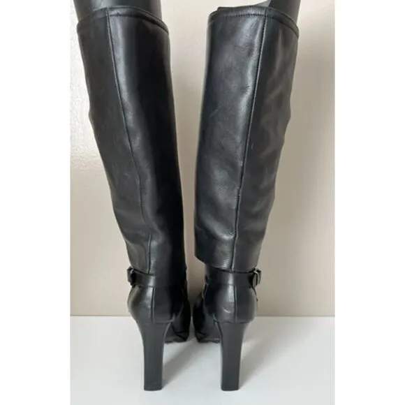 Hinge black leather boots. Size 6.5