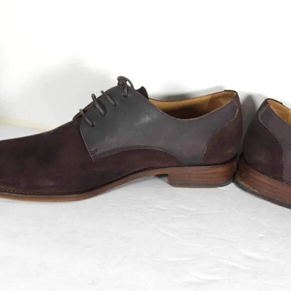 Hockerty Men's Brown US 11 EU 44 Suede Leather Lace Up Oxford Dress Shoes