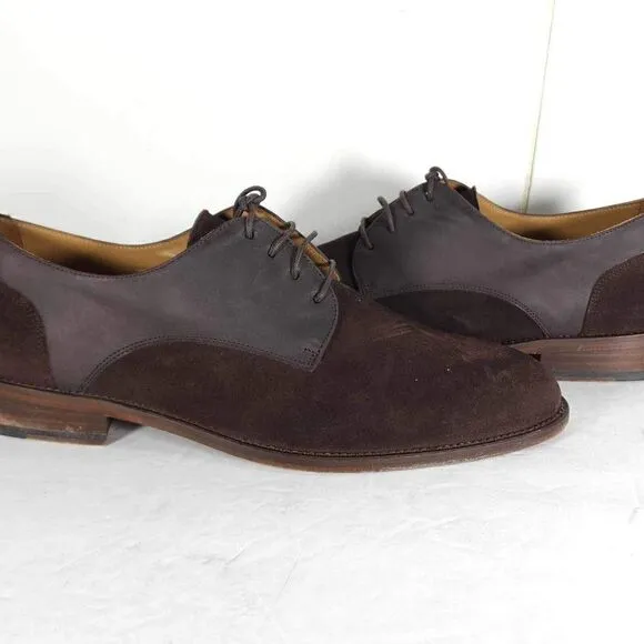 Hockerty Men's Brown US 11 EU 44 Suede Leather Lace Up Oxford Dress Shoes