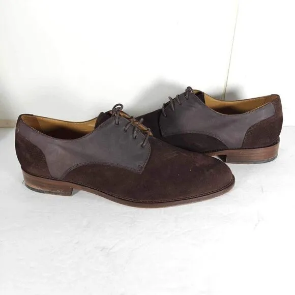 Hockerty Men's Brown US 11 EU 44 Suede Leather Lace Up Oxford Dress Shoes