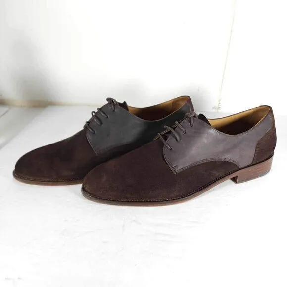 Hockerty Men's Brown US 11 EU 44 Suede Leather Lace Up Oxford Dress Shoes