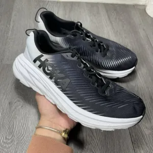 Hoka One One Womens Rincon 3 1119396 BWHT Black Running Shoes Sneakers Sz 9.5 B