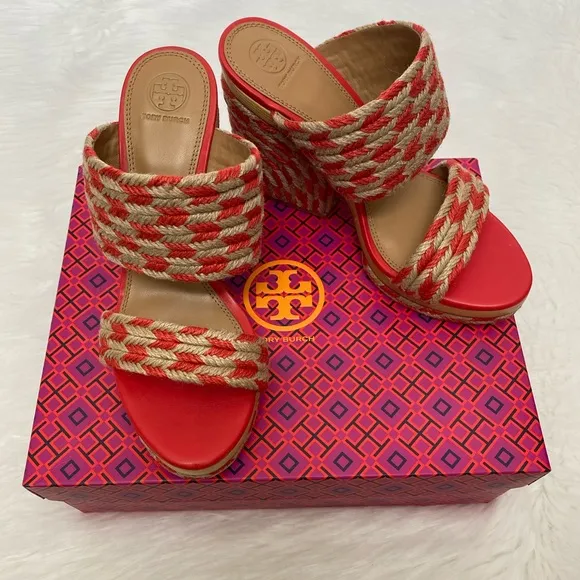 🎉HOST PIC🥳-TORY BURCH Orange Lola Sandals 10.5B