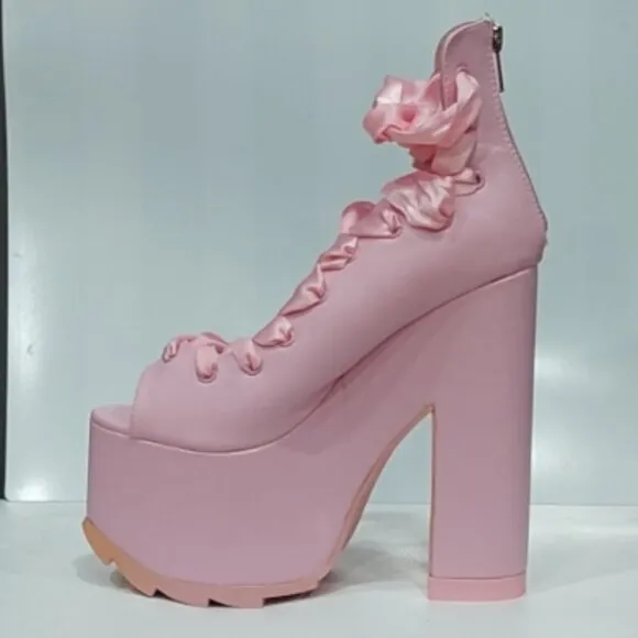 🦋🔥💋HOT ITEM! 💋🦋🔥Dolls Kill x Y.R.U.  Ballet Bae Platforms in Pink