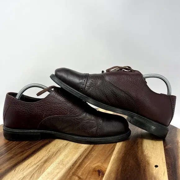 H.S. Trask Cap Toe Oxford Men's 10 M Dress Shoes Bison Leather Made in italy