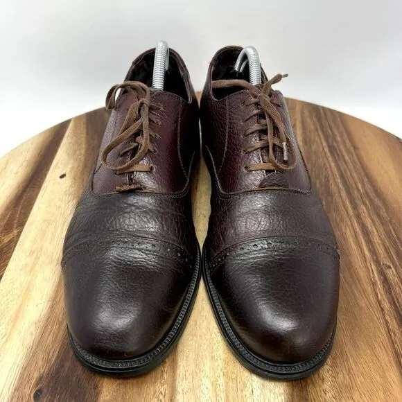 H.S. Trask Cap Toe Oxford Men's 10 M Dress Shoes Bison Leather Made in italy