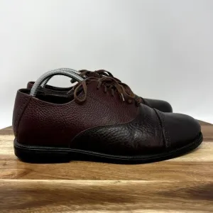 H.S. Trask Cap Toe Oxford Men's 10 M Dress Shoes Bison Leather Made in italy