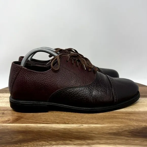 H.S. Trask Cap Toe Oxford Men's 10 M Dress Shoes Bison Leather Made in italy