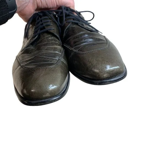 Hugo Boss Handcrafted Brown Leather Men's Derby Lace Up Dress Shoes 41 / 8
