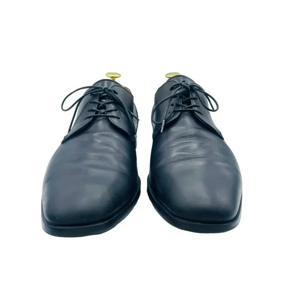HUGO BOSS Men's Black Leather Lace Up Oxford Dress Shoes US 8