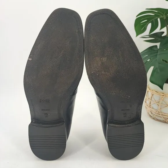 Hugo Boss Men's Vero Cuoio Black Leather Dress Shoes Oxfords Size 9.5