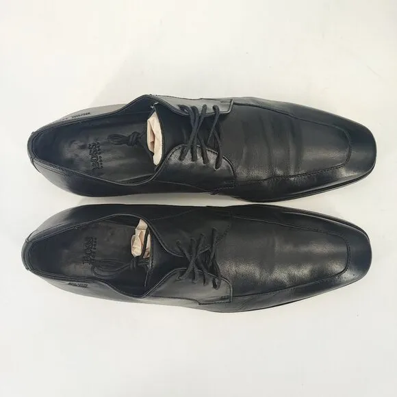 Hugo Boss Men's Vero Cuoio Black Leather Dress Shoes Oxfords Size 9.5