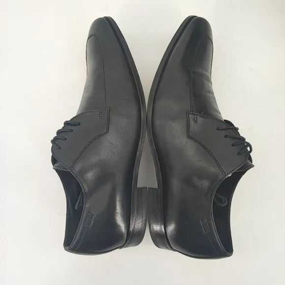 Hugo Boss Men's Vero Cuoio Black Leather Dress Shoes Oxfords Size 9.5