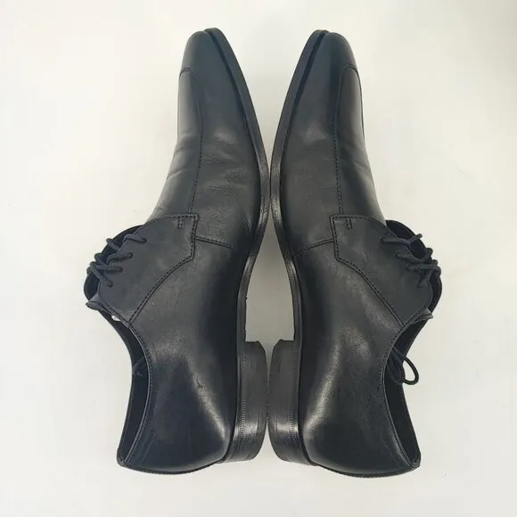 Hugo Boss Men's Vero Cuoio Black Leather Dress Shoes Oxfords Size 9.5