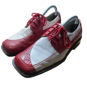 Hugo Vitelli Mens Dress Shoes Red White Animal Print Mens Size 9